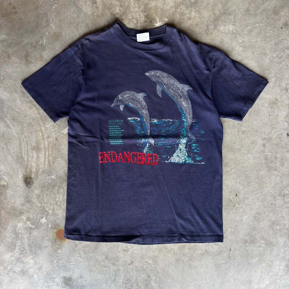 Vintage 90s Endangered Dolphins Animal Rights Sur… - image 2